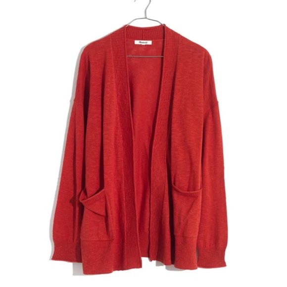 Madewell Bradley Open Front Grandma Cardigan Sweater Thai Chili XXS NWT - Picture 1 of 12